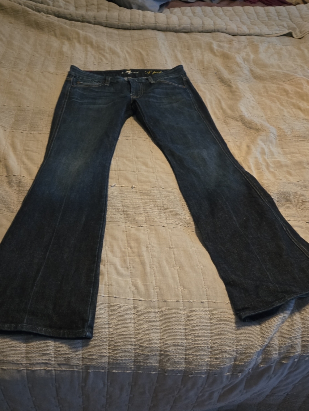 7 For All Mankind Dark Blue Flare Jeans